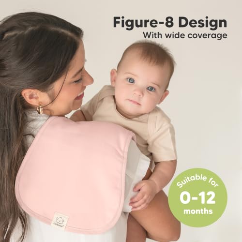 Image of Organic Burp Cloths Baby Boy & Girl, 5-pack Cotton Burp Rags (Sweet Charm)