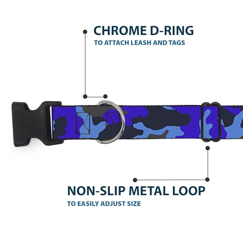 Collier Buckle Down Camo à clip plastique sangle extra large 3,8 cm pour un style unique - 6