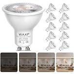 Dimmable GU10 LED Spot Light Bulbs Warm White 5W, 3000K, 365lm, No Flickering, Energy Saving Light Bulbs, Equivalent 40-50W GU10 Halogen Spotlight Bulbs, 10 Pack