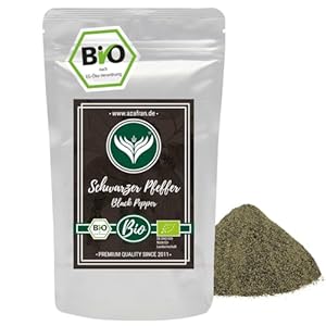 Azafran BIO Pfeffer (Pfefferkörner gemahlen) Pulver schwarz 500g