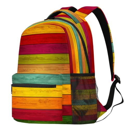 Sac à dos arc-en-ciel grand format pour ordinateur portable et voyage scolaire multi-usage