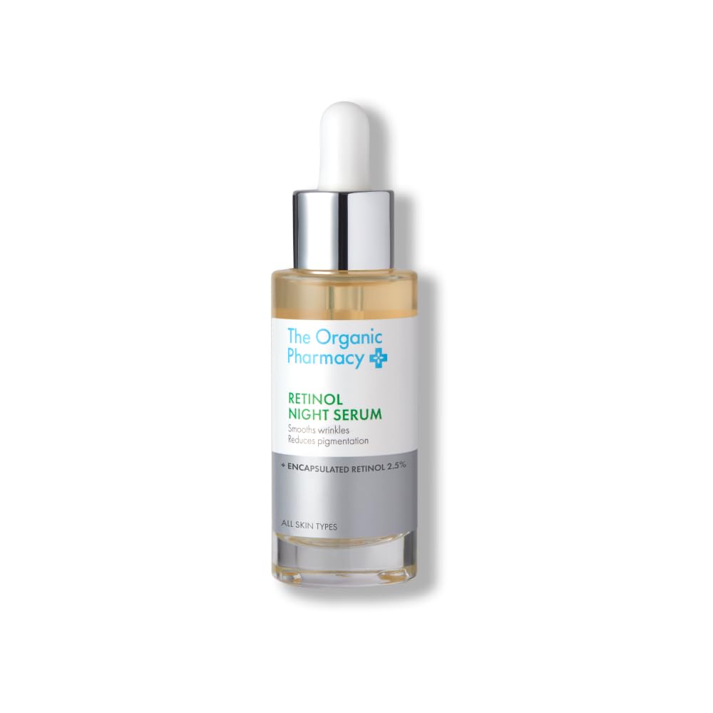 The Organic Pharmacy Retinol Night Serum 2.5% 30ml, Encapsulated Retinol Anti-Ageing Treatment