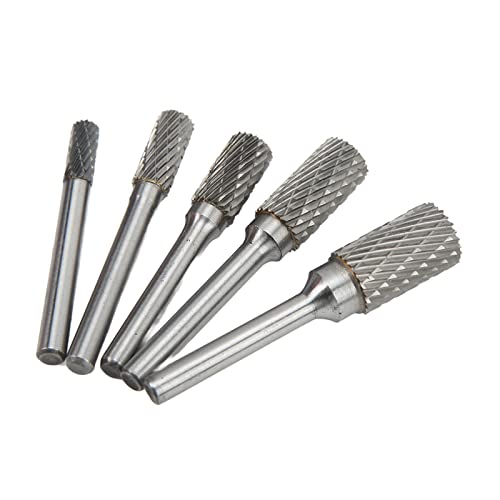 Set de fresas rotativas de carburo de doble corte, 5 piezas miniatura 2