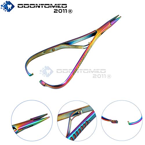 OdontoMed2011 Multi Color Rainbow Mathieu Ligature Elastic Placing Plier 5.5