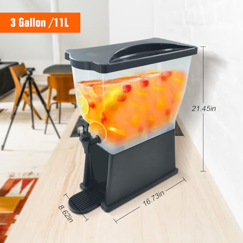 Image of Hakka 3 Gallon Drink Dispenser, Commercial Juice Beverage Water Dispenser for Parties 11L Tank with Spigot Catering Supplies for Cold Water Tea Milk