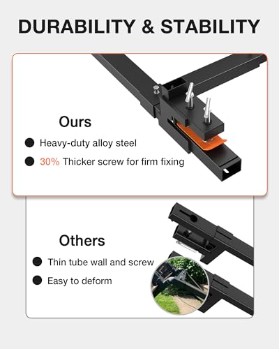 Light Duty Pallet Fork, GarveeLife 60" Clamp on Pallet Forks Rated 2000 LBS, Tractor Bucket Forks with Adjustable Stabilizer Bar for Loader Bucket Skid Steer Tractor, 45" x 1.9" Fork Length