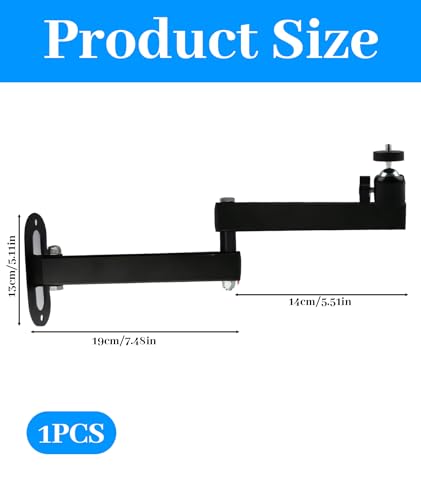Image of Projector Stand Wall Mount, 360 Degree Adjustable Projector Wall Mount, Adjustable Ceiling and Wall Mount Bracket with 35cm Arms for Home Theater, Secure and Stable Installation
