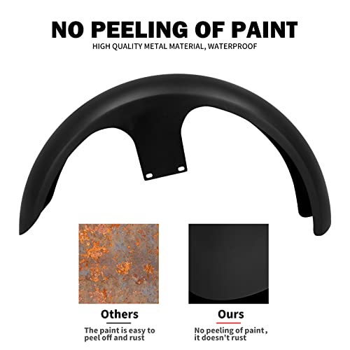 Image of 21-Inch Front Fender Fit for Harley Touring 1996-2023 | Matte Black Front Mudguard for 120 /R19 Tires, Fits Road King, Road Glide, Street Glide, Electra Glide and Custom Baggers
