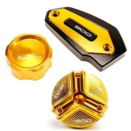 Tapa de líquido de frenos FBCE Gold delantera y trasera para moto Kawasaki Z900 2017-2021
