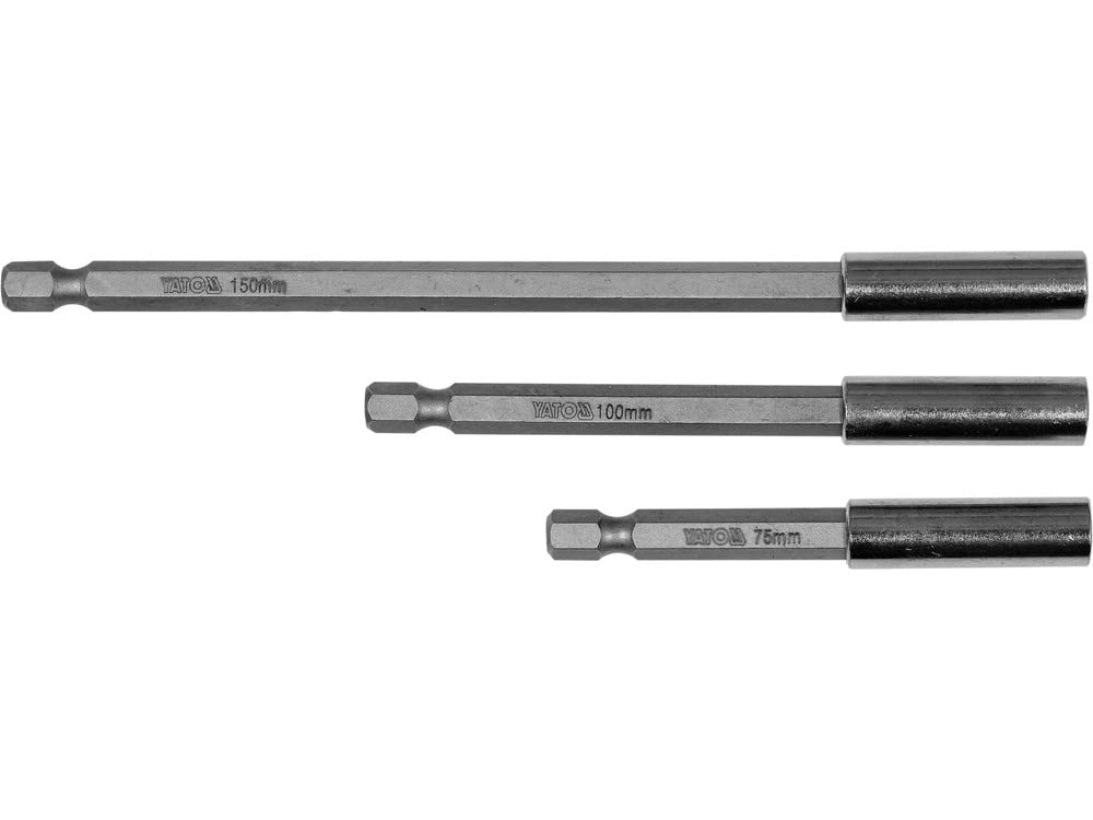 YATO YT-04699, Magnetic Bit Holders Set 3pcs, 75, 100 and 150mm Long, Hex Shank - Image 2