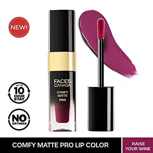 Image of FACESCANADA Comfy Matte Pro Liquid Lipstick - Raise Your Wine 03, 5.5 ml | 10HR Longstay | Intense Color | Macadamia Oil & Olive Butter Infused | Lightweight Super Smooth | No Dryness | No Alcohol