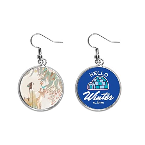Pendientes de gota con diseño de hielo invernal estilo chino de Boygirl
