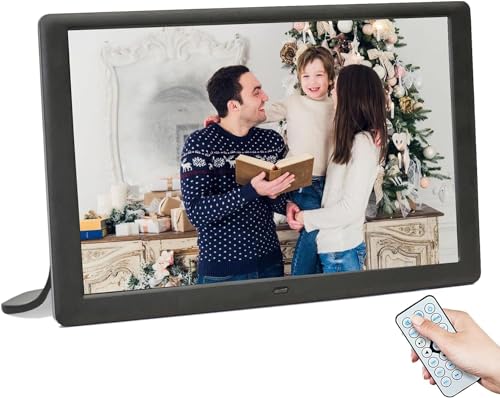 Ieytse Marco Digital De 10,1 Pulgadas con Pantalla IPS De 1280 X 800 Píxeles, Reproductor De Fotos, Música Y Vídeo, Calendario, Alarma, Encendido Y Apagado Automático Y Mando A Distancia