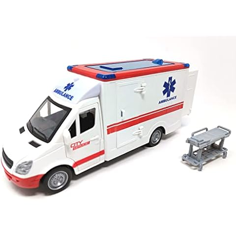Modbrix Rettungswagen Auto Spielzeug, Krankenwagen Spielzeugauto mit Blaulicht und Sirene Cover