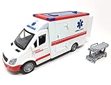Modbrix Rettungswagen Auto Spielzeug, Krankenwagen Spielzeugauto mit Blaulicht und Sirene