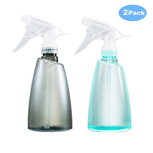 KAISHANE Spray Bottles para limpiar 500ml Clear Spray Bottle Pulverizador de plástico a prueba de fugas con Mist & Stream Modos para aceite esencial, agua, cocina, baño, paquete de 2