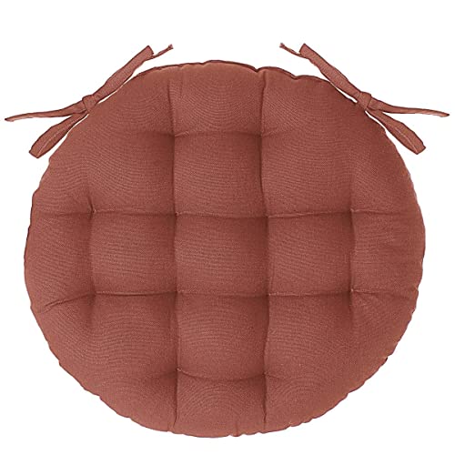 Atmosphera - Galette de Chaise Ronde en Coton Terracotta D38 cm