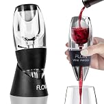 Flow Barware Wine Aerator, Red Wine Air Aerator Pourer Breather with Filter & Base | Decanter Aerating Accessories Gift | Improve Flavour, Aroma & Taste Instantly.