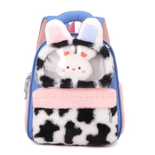 Cute Ita Backpack for Girls Kawaii Ita Bag with Clear Display Window Pin Display Backpack for Elementary School (Blue)
