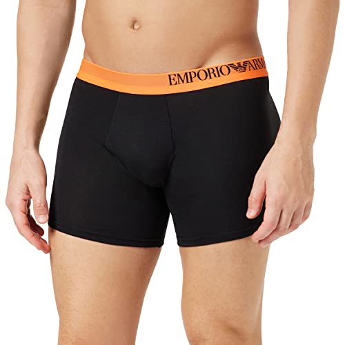 Emporio Armani Men's Soft Touch Ecofiber 3-Pack Boxer, Black/Anthracite/Black, Small #TOP1
