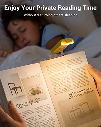 Image of DEWENWILS USB Rechargeable Book Reading Light with Clip, LED Clip on Book Light for Reading at Night, Flexible Booklight for Kids, Warm White, Brightness Adjustable for Eye Protection (Green)