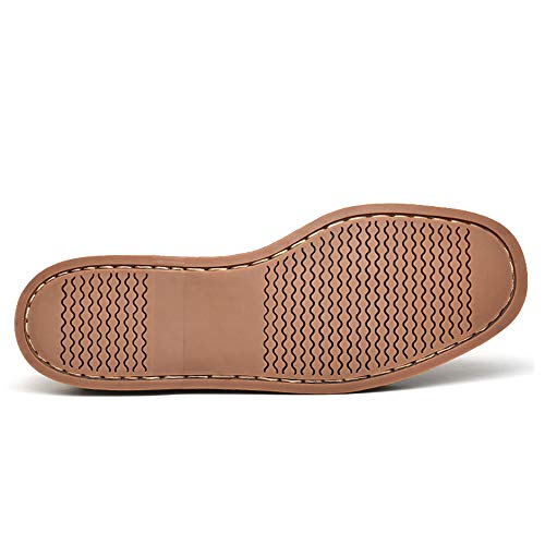 UPIShi Men's Leather Boat Shoe Casual Handsewn Moccasin Toe Comfort Loafers Brown 44 by UPIShi - Used condition - Image 4