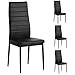 AINGOO Lot de 4 chaises de Salle à Manger PU Chaises de Cuisine pour Salle de Cuisine, Noir