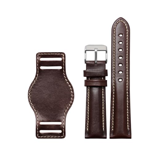 Cong Yi {vuXbg 18 ~[g 20 22 ~[gvXgbvYvohƃ}bgrvoh Leatherbracelet(Brown-silver,20mm)