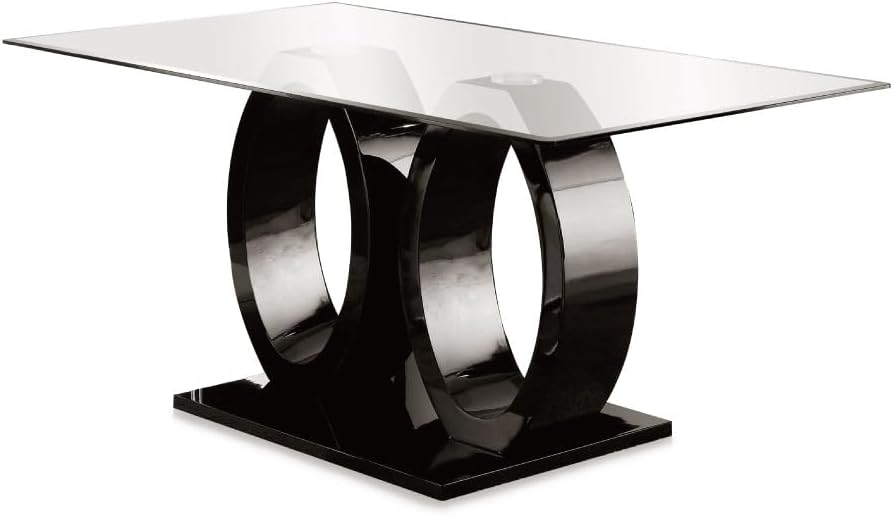 Quezon Dining Table, 54" x 17.75" x 26.25", Black