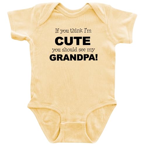 Image of Apericots Cute Baby Short Sleeve Bodysuit, 100% Cotton: If You Think I'm Cute, You Should See My Grandpa (0-18 months)