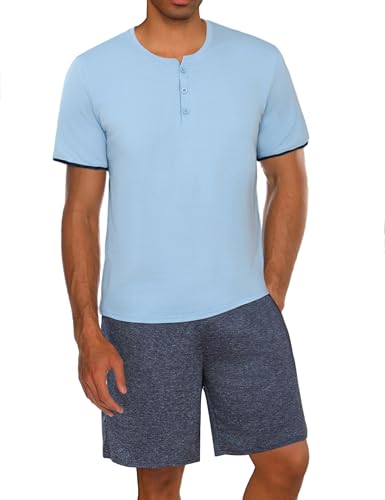 Uniexcosm Pigiama Uomo Estivo Corto Cotone Pigiami Due Pezzi da