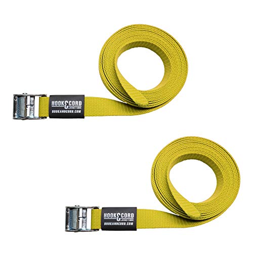 Correas de amarre Cinch Tie Down para carga, pack de 2 unidades en color amarillo