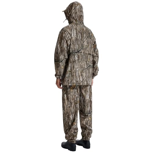 Image of LOOGU Men's Rain Suit - Rain Gear for Men Waterproof, Lightweight Rain Coat, Breathable Mens Rain Jackets Hood and Pants