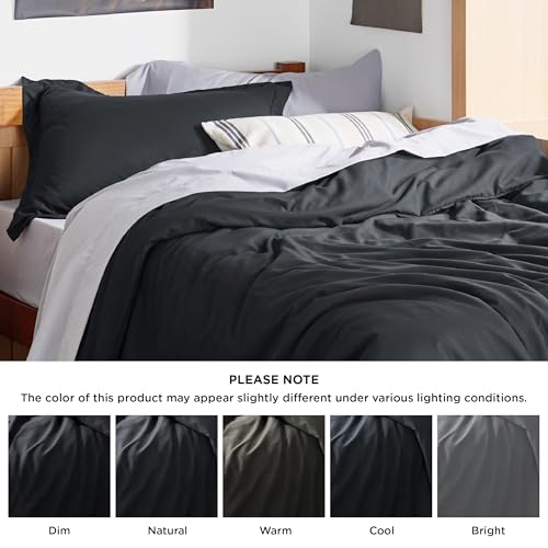 Image of Bedsure Twin /Twin XL Duvet Cover, Soft Double Brushed Bedding Set, Black | For Kids & Adults, 68 inchx90 inch Comforter Cover, Hotel Luxury, All Season, Breathable, Easy Care, Lightweight, Zipper Closure