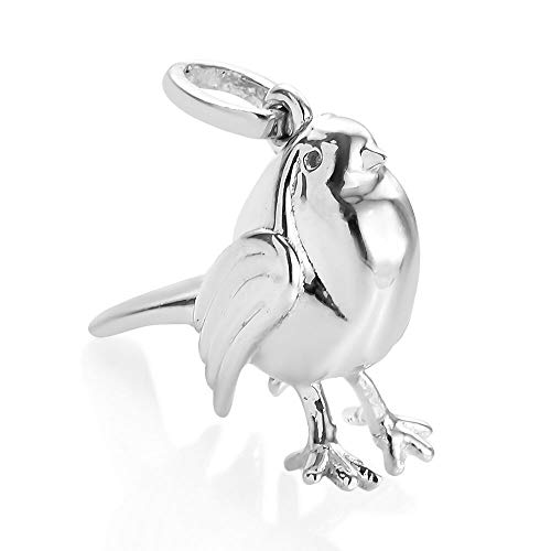 Preisvergleich Produktbild Charm-Anhänger Rotkehlchen Sterling-Silber 925 Platin 4,13 g