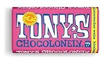 TONY'S CHOCOLONELY - Weiße Schokolade Himbeere Knisterzucker 180 g - Fairtrade Schokolade. Ohne Palmöl, hergestellt in Belgien