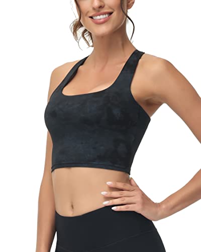 Image of romansong Strappy Yoga Sports Bras for Women Padded Criss-Cross Back Tank Tops