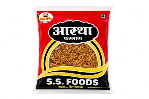 Image of Bin-Win Aastha Indori Farsan Namkeen, Crispy Indian Snack with Besan, Peanuts and Traditional Spices, No Added Preservatives, 500g