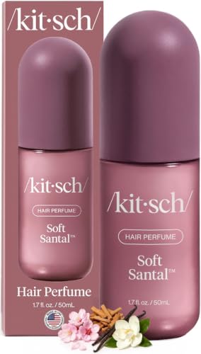 Image of Kitsch Hair Perfume for Women- Soft Santal | Clean, Deodorizing & Patented Odor-Eliminating Technology Hair Spray & Body Mist- Freshen Hair, Body & Pillows- Vanilla Almond, Cherry Blossoms Scent- 50mL