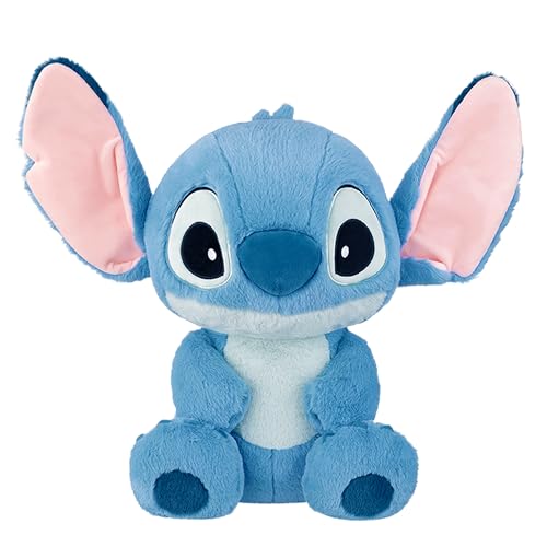 MINISO Stitch - Peluche grande de Lilo y Stitch, 50 x 44 cm, bonito peluche con orejas abatibles para niños, juguete suave para acurrucarse y jugar