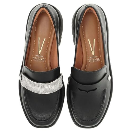 Sapato Feminino Loafer Slip On Brilho Tiras Vizzano 1422.102