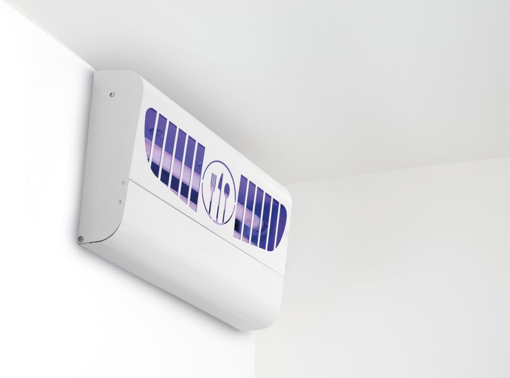 HENDI Insektenvernichter, Klebeplatten, 100m², Insektenkiller, Insektenfanggerät, Elektronisch, Metallgehäuse mit Wandbefestigung, 2 x 15W UV-A, 230V, 30W, 480x100x(H)285mm, ABS Kunststoff