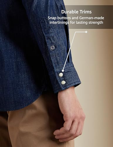 Image of Symbol Premium Men's Casual Cotton Denim Shirt | Regular Fit | Available in Plus Sizes