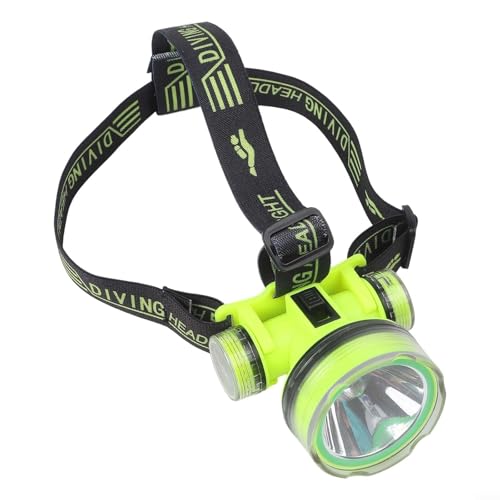Linterna frontal de buceo de 350 m, rango eficaz, gran ángulo de haz, IPX8, impermeable, ligero, desmontable, resistente al óxido, recargable para pesca nocturna, camping, senderismo, buceo, ciclismo