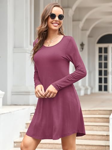 Image of MOLERANI Women's Long Sleeve Casual Swing Simple T-Shirt Loose Dress