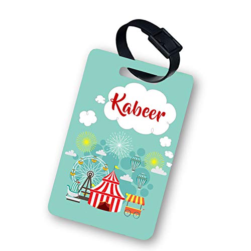 Image of Personalized Luggage Tag with Name & Photo - Unisex (Circus) | Custom Luggage Tag