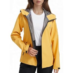 LAZAWG Rain Jacket Women Rain Coat with Hood Lightweight Breathable Waterproof Raincoat for Hiking Outdoor Travel