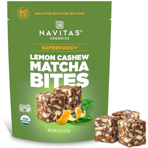 Navitas Organics Lemon Matcha Cashew Superfood+ BITES – Power Snacks