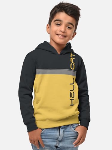 Image of HELLCAT Printed Cotton Blend Full sleeve Hoodie T-shirt Jogger Trackpant Clothing Set for Boys