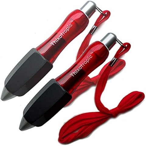 Thixotropic HEAVY Super Big Fat Weighted Pens (Twin Pack) with Silicone Hex-Grips and Premium Ink Cover